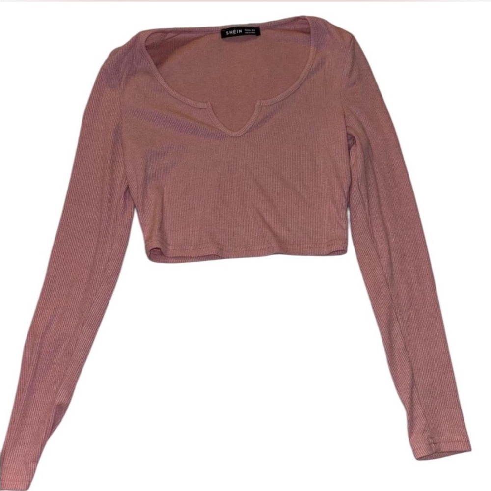 pink long sleeve crop top